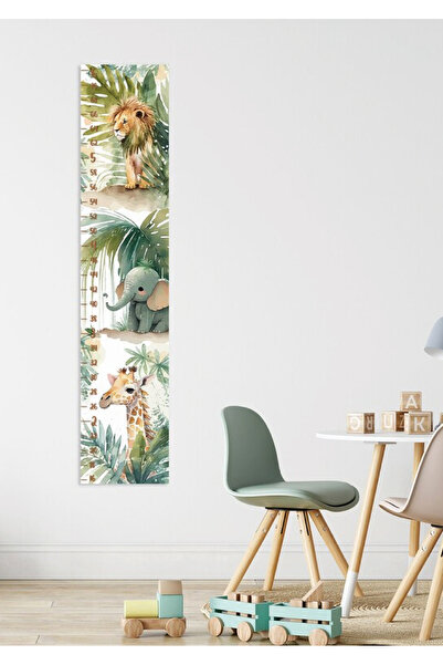 WALLHUMAN Αυτοκόλλητο τοίχου για παιδικό δωμάτιο με μετρητή ύψους τροπικού δά...