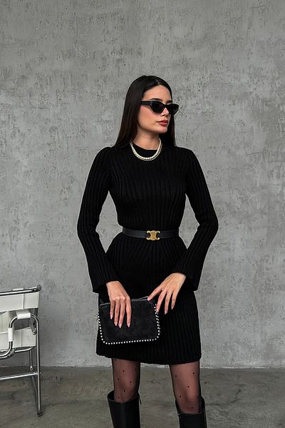 nosia fashion Rochie super mini de damă din bumbac cu nervuri de mărime standard