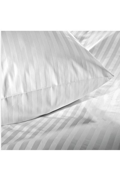Shopiole 2Pcs Cotton Satin Hotel Pillowcase /100% Cotton Satin Jacquard Striped Pillowcase Set of 2