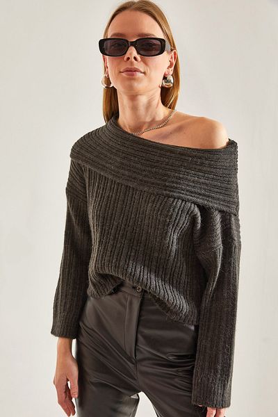Bianco Lucci Damenpullover mit Rüschenkragen