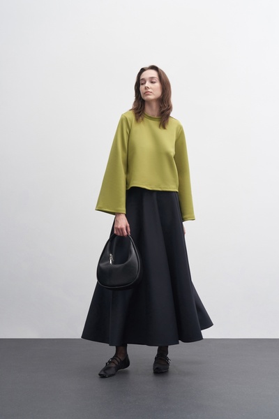 EBU Prive Kadın Scuba Puf Kloş Etek Koyu Lacivert