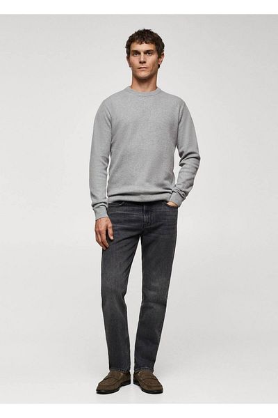 MANGO Man Strukturierter Baumwollpullover