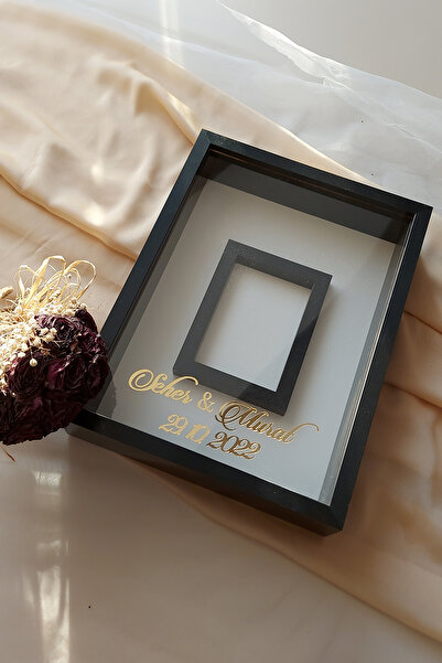 Verda Çerçeve 30x40 Cm Siyah Fotoğraf Alanlı Model Tasarım Gül Kutusu Anı Çer...