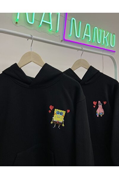 donamod Pachet de 2 hanorace negru unisex Singer Bob Valentine's Day pentru cupluri