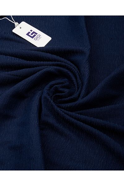 Scarf Σάλι Jacquard Tree Bark Cotton - Navy Blue -