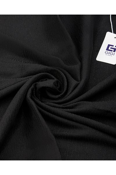 Scarf Jacquard Tree Bark Cotton Shawl - Black -