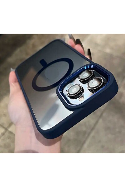 m.tk moveteck İphone 15 Pro Kılıf Krom Mika Magsafe Arkası Şeffaf Hassas Buto...