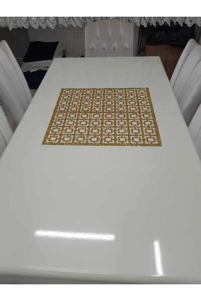 SEHARA Sehpa Örtü Seti/1ad.(60X60CM) Kare Orta Sehpa Runneri,4 Ad.(33X33CM) Zigon Örtüsü/toplam 5 Parça/