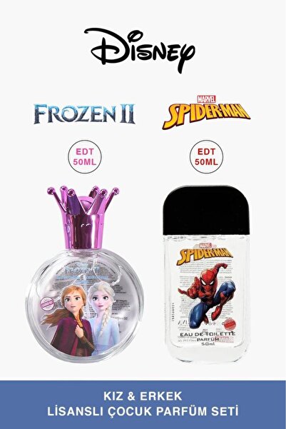 Disney Frozen -Spiderman Kız-Erkek Çocuk Parfüm Seti