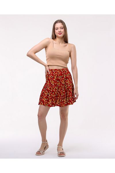 BW BEST WOMAN VISKOSE FLOWER PATTERNED SHORT SHORTS SKIRT