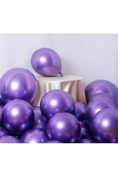 Yogi parti Purple Chrome Balloon Mirrored Balloon 5 Pieces