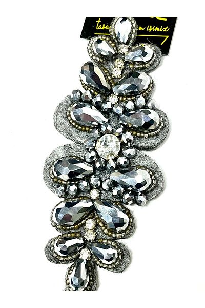 ODDA TASARIM ATÖLYESİ gray sewing wall sconce with crystal stones