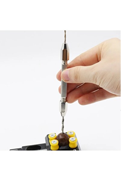Depolife Mekanik El Matkabı Pim Mengenesi 4 Çeşit Pens Chuck Mandrenli Hassas Takı Saatci Boncuk Işleme Aleti