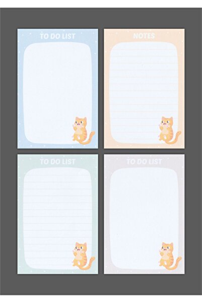 Grdall 4 قطع - مفكرة صغيرة مقاس A7 مع لاصق من الأعلى - مفكرة صغيرة مع لاصق - مفكرة صغيرة بنمط صغير - مفكرة ملاحظات