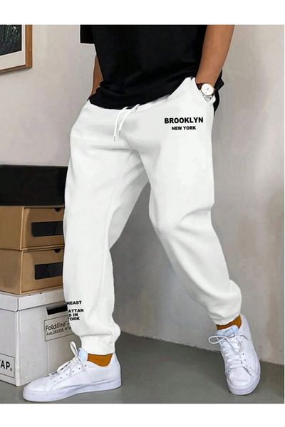 Keywest Unisex μεγάλου μεγέθους Μπρούκλιν με στάμπα με 3 νήματα Jogger φούτερ με χαλαρή εφαρμογή