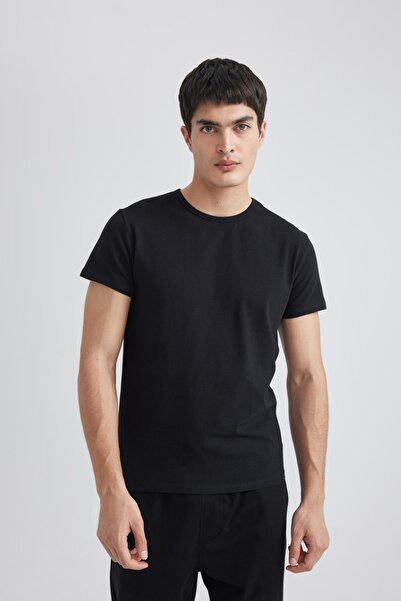 DeFacto Slim Fit Dar Kesim Bisiklet Yaka Kısa Kollu Üst L4885az24sm