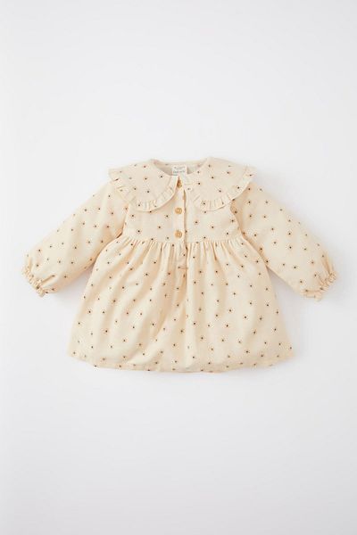 DeFacto Baby Girl Floral Long Sleeve Twill Dress C0751a524sp