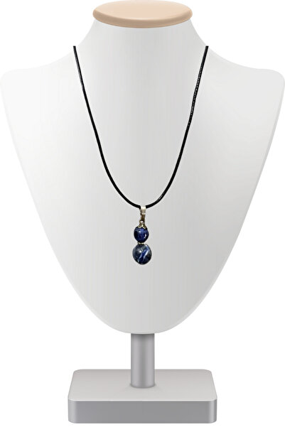 Doğal Taş Dünyası Unisex Sertifikalı Sodalit Doğal Taş Kolye