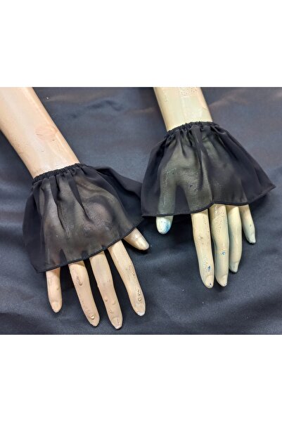 es moda shop Havin çıkarılabilir şifon kolluk siyah