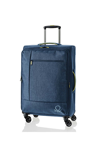 United Colors of Benetton Unisex Lacivert Orta Boy Yarı Sert Valiz