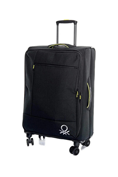 United Colors of Benetton Unisex Siyah Orta Boy Yarı Sert Valiz