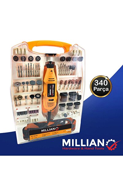 Millian 340 Parça 600 Watt Devir Ayarlı Hobi Kalıpçı Taşlama Gravür Oyma Makinesi Seti Şaft Spiral Kablosu