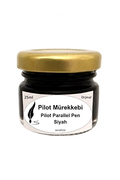 Sanathobi Pilot Parallel Pen Mürekkebi-kaligrafi Mürekkebi, Koyu Siyah 25ml-ink