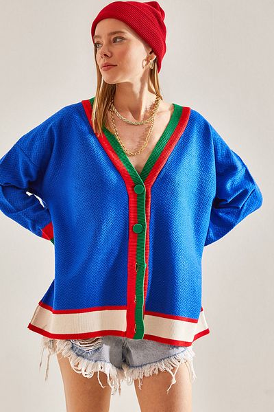 Bianco Lucci Cardigan de tricotaj pentru damă - Design cu nasturi