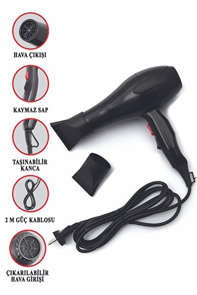 Janva 5600 Profesyonel Turbo Siyah Isı Hız Saç Kurutma Fön Makinesi Düzleştirici