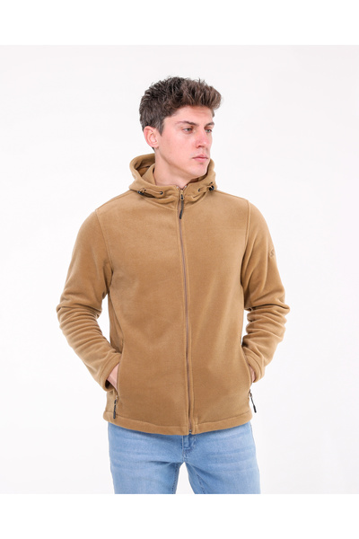 RED RACE Camel Kapşonlu Fermuarlı Polar Sweatshirt
