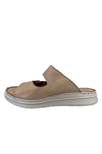 Ortopedia Kadın Anatomik Deri Terlik 1743 Bej
