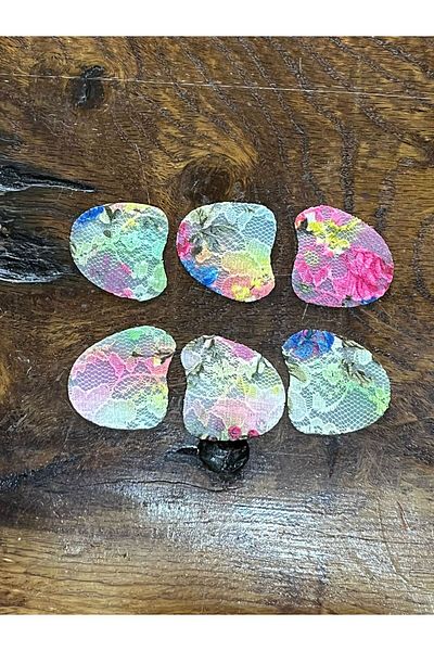 Gönülden Tasarım 3X4 CM 6 BUC. FERĂȚĂ ALESTĂ FRUNZE DE TRANDAFIR COLORATE APPLICATĂ ACCESORIUL DE CUSUT PATCH