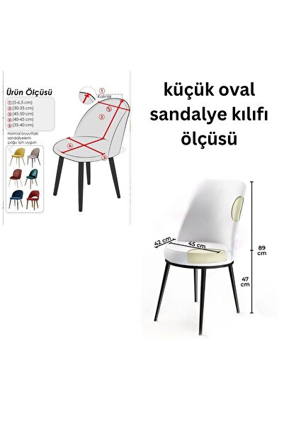HEYTGAH Kadife Sandalye Kılıfı Retro Oval Sandalye Örtüsü Sandalye Koruma Tekli(KÜÇÜK İÇİN)35x45 krem