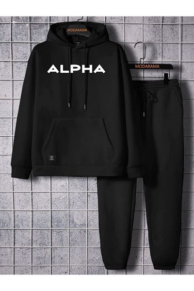 SILATU ALPHA PRINTED HOODED TRACKSUIT SET