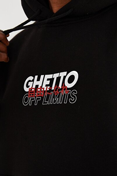 Ghetto off limits Kanji Oversize Unisex Black Sweatshirt