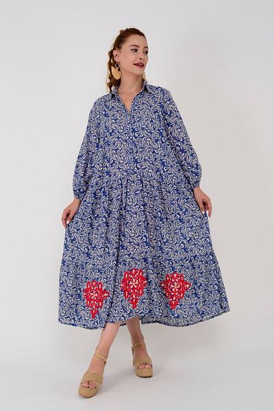 Hazinedan ROCHIE DE CAMISA AUTENTICA CU DETALIU DE BRODARE MARINA