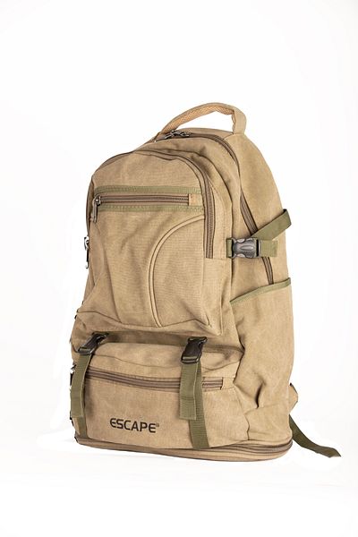 BENOX Τσάντα πλάτης Khaki Mountaineer Canvas Fabric 60 Lt Outdoor Bag