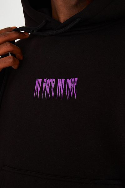Ghetto off limits No Face No Case Oversize Unisex Black Sweatshirt