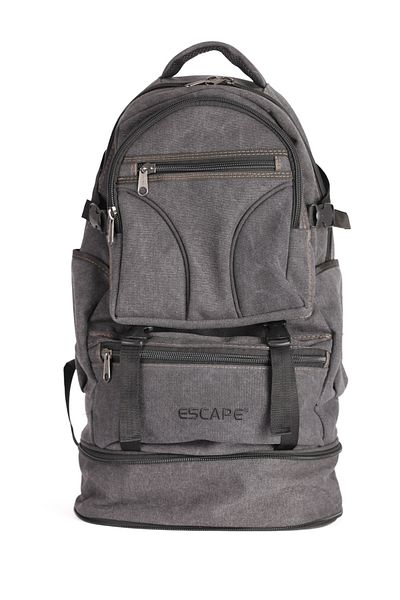 BENOX Μαύρο Mountaineer Backpack Canvas Fabric 60 Lt Τσάντα εξωτερικού χώρου
