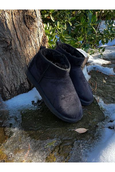 TRODONS Ultra Mini Suede Ankle Boots Flat Sole Women's Boots with Fur Inside