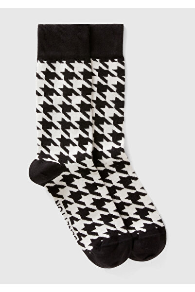 United Colors of Benetton جوارب منقوشة باللون الأبيض للجنسين