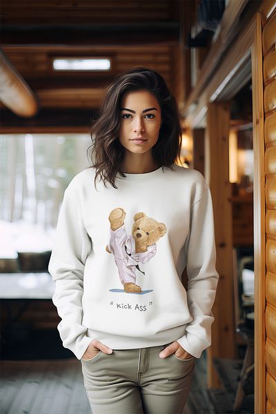 ADABEBEK Hanorac pentru damă, cu gât crew, în stil boho imprimat Premium Chart