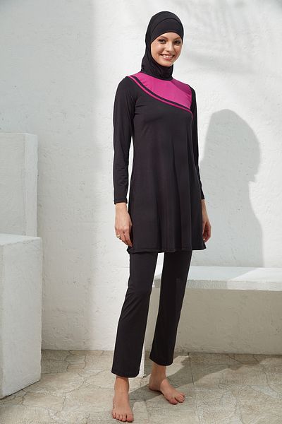 Pierre Cardin Costum de baie Uzunkol Costum de baie Hijab Costum de baie Uzunkol Costum de baie Hijab 221915 _NEGRU