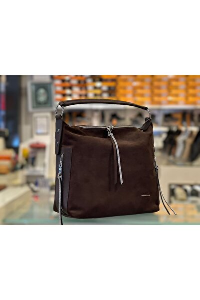 Armise gold Kadın Süet Vegan Deri El ,Omuz Ve Çapraz Askılı Taş Detaylı Astar...