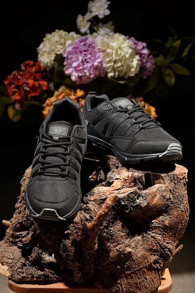 M.P. Men's Black Summer Anti-Sweat Breathable Orthopedic Anti-Slip Sole Lightweight Comfortable Style Sports Shoes