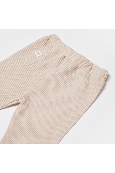 Biorganic Waffle Smile Booties Trousers Ecru