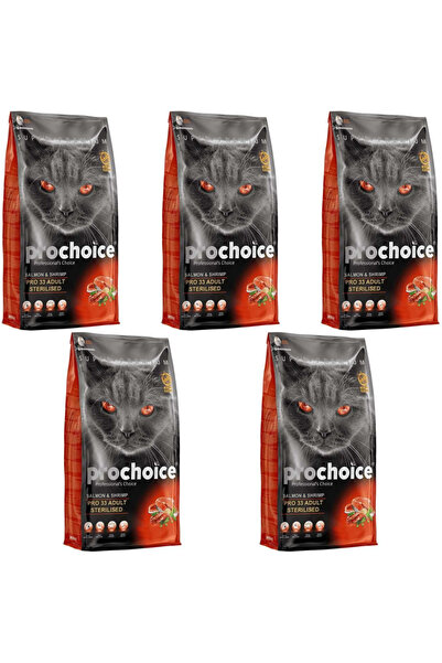 ProChoice 33 HypoAlerj Somonlu ve Karidesli Düşük Tahıllı Kısırlaştırılmış Kedi Maması 2 kg - 5 Adet