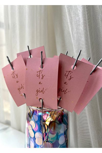 The Istanbul Event 10 Pieces Gender Party Baby Shower Baby Girl Pink "It's a Girl" Party Torch