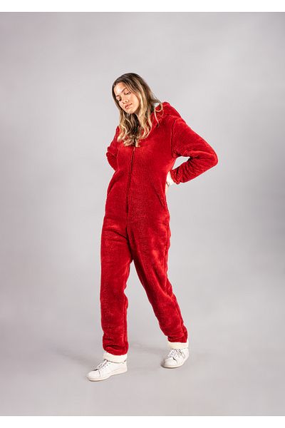 SEAMOUNT Winter Hooded Fleece Plush Jumpsuit, Pajama Set