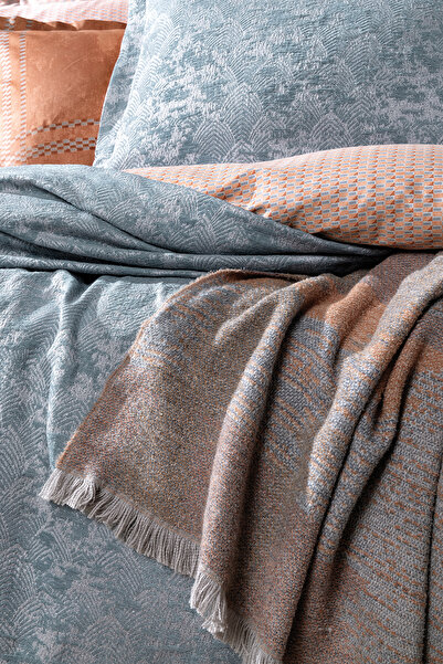 Yataş Fayel Double 8 Piece Fall Winter Dowry Set - Orange